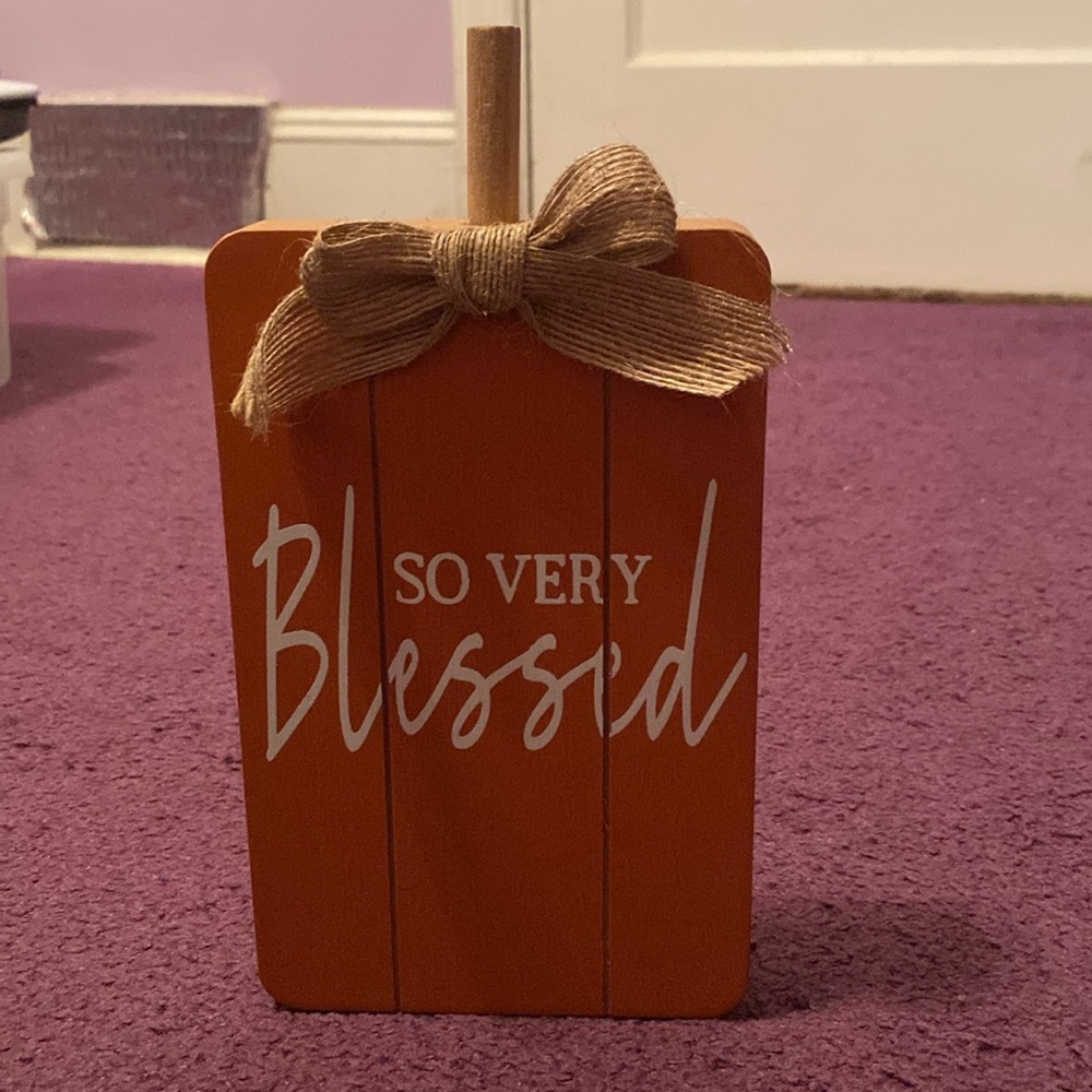 Rustic Orange 'So Very Blessed' Sign